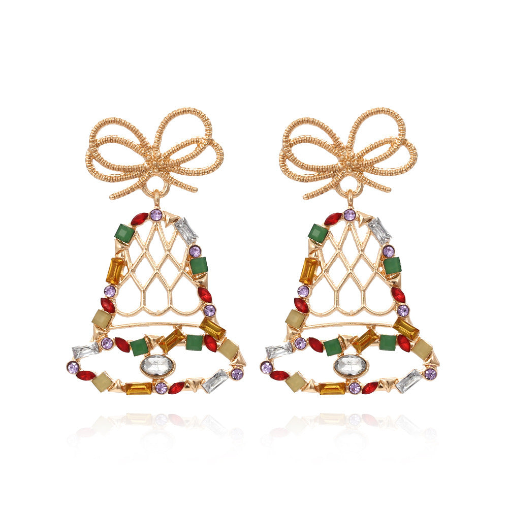 Christmas bell bow earrings