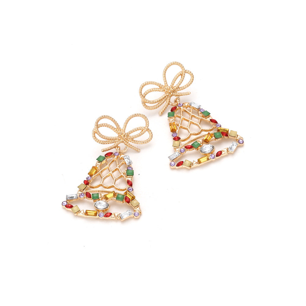 Christmas bell bow earrings