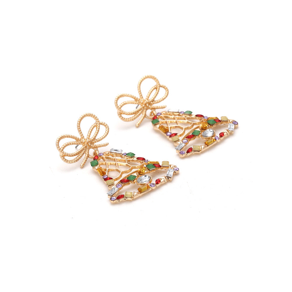 Christmas bell bow earrings