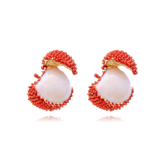 Alloy Lychee Stud Earrings