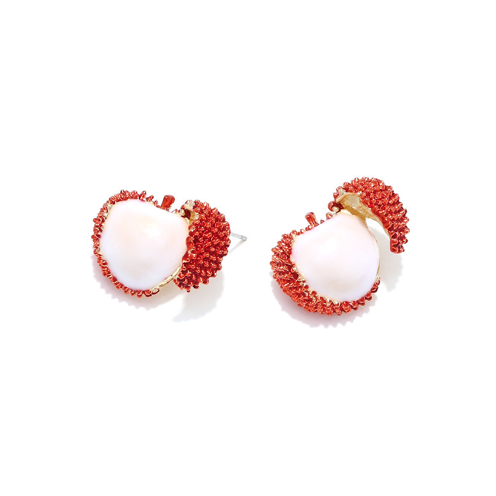 Alloy Lychee Stud Earrings