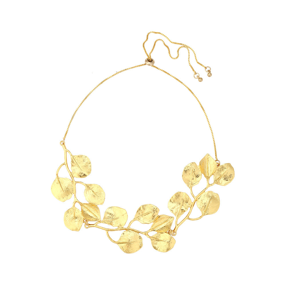 Golden leaf clavicle chain