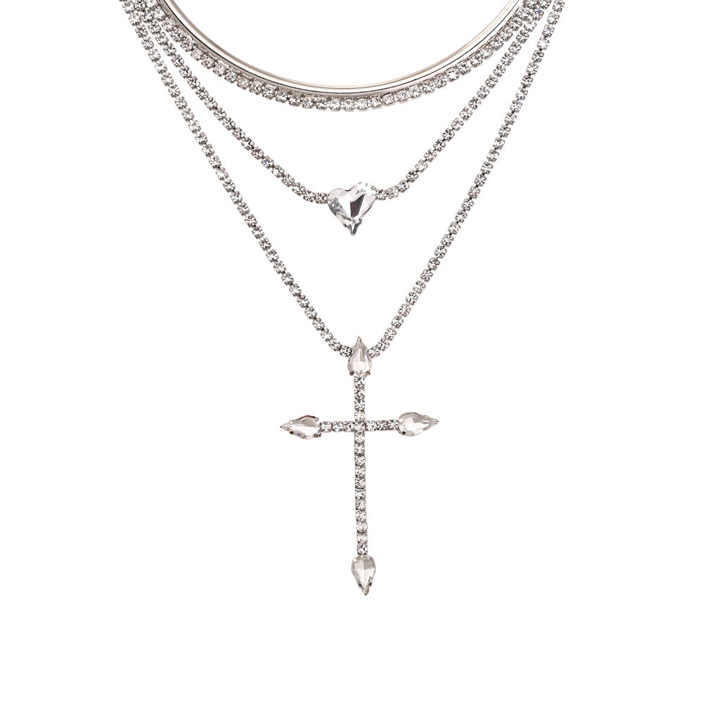 Multi-layered cross necklace