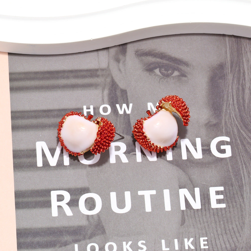 Alloy Lychee Stud Earrings