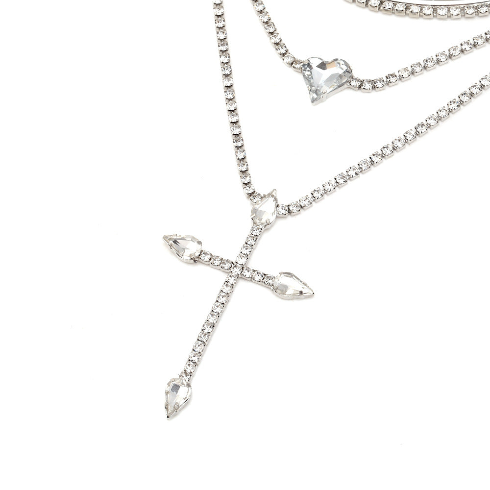 Multi-layered cross necklace