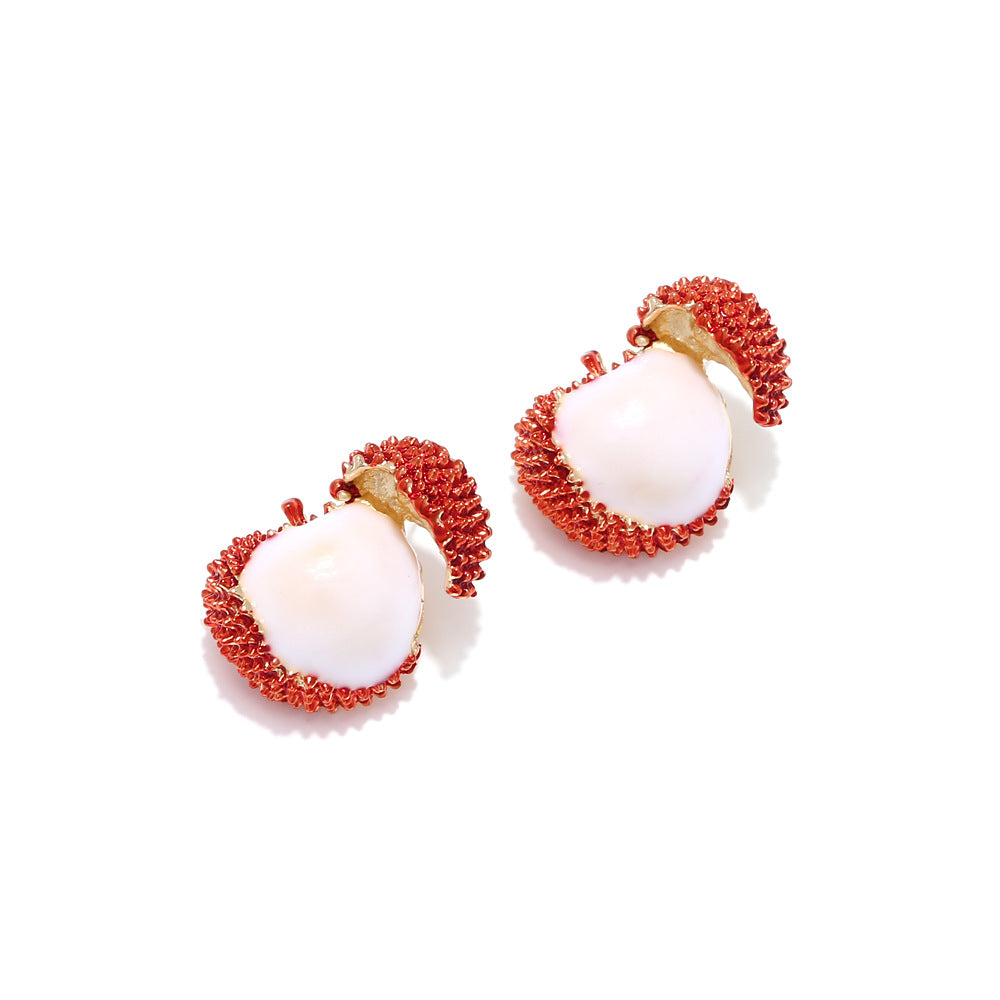 Alloy Lychee Stud Earrings