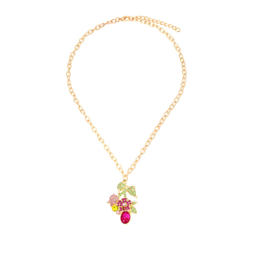 Flower leaf clavicle chain