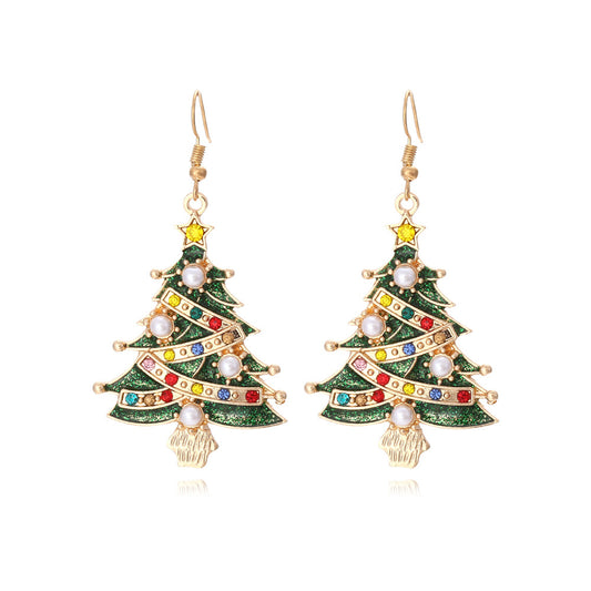 Star Christmas tree earrings