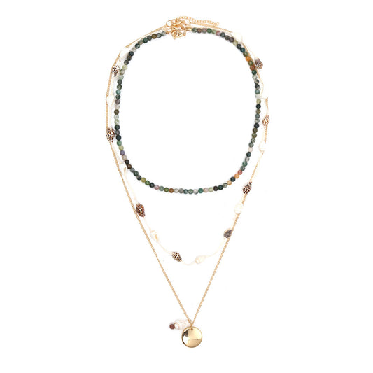 Bohemian Handwoven Multi-Layered Conch Necklace