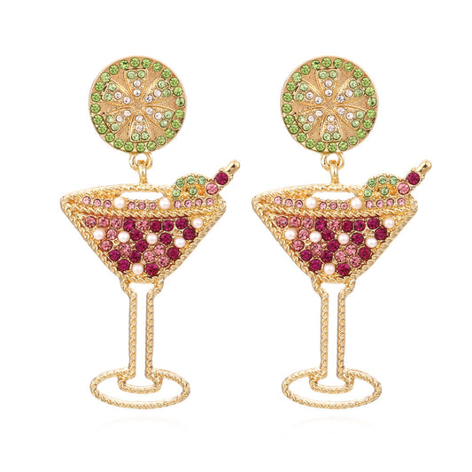 Wine glass earrings