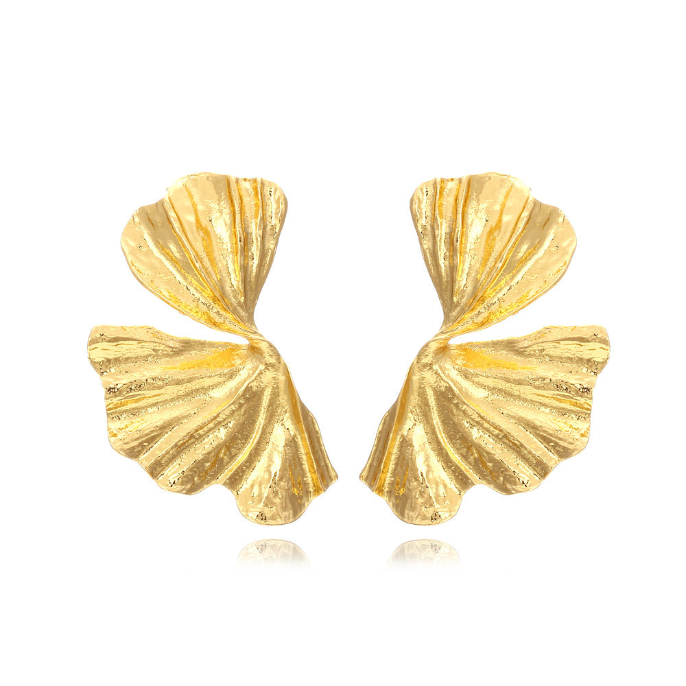 Vintage Gold Ginkgo Leaf Earrings