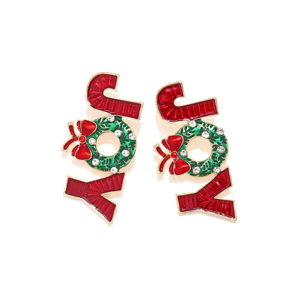 JOY letter earrings