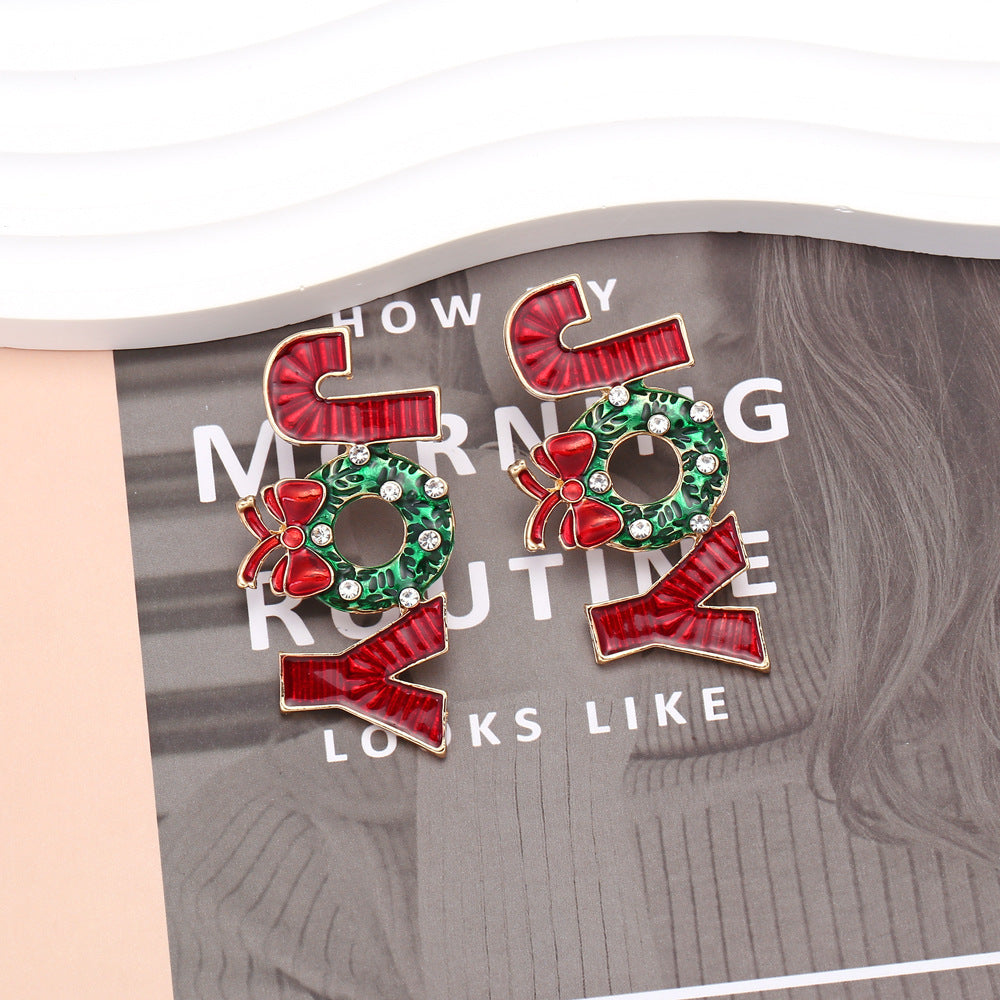 JOY letter earrings