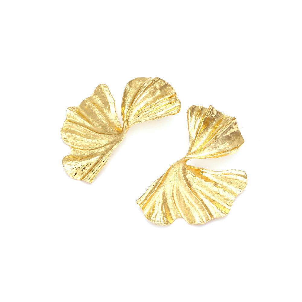 Vintage Gold Ginkgo Leaf Earrings