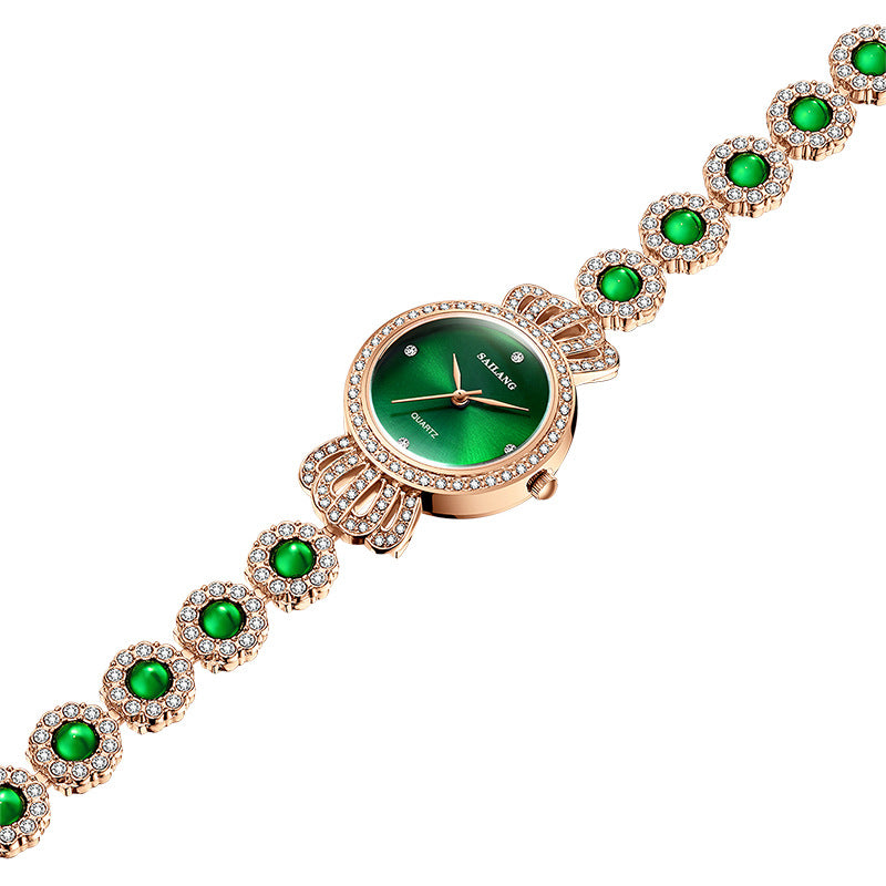 Green Waterproof Bracelet Quartz Watch