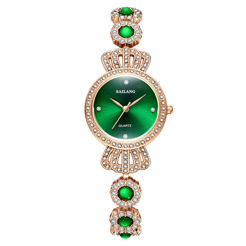 Green Waterproof Bracelet Quartz Watch