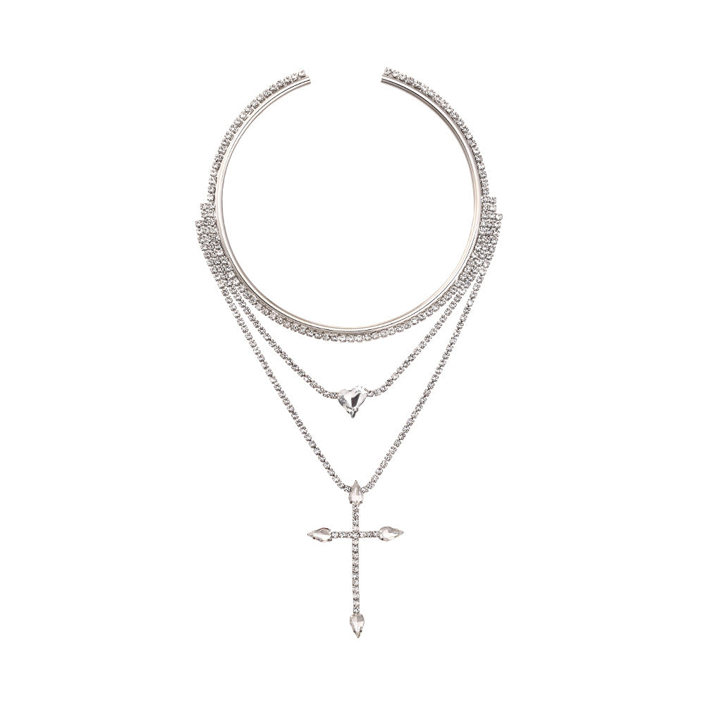 Multi-layered cross necklace