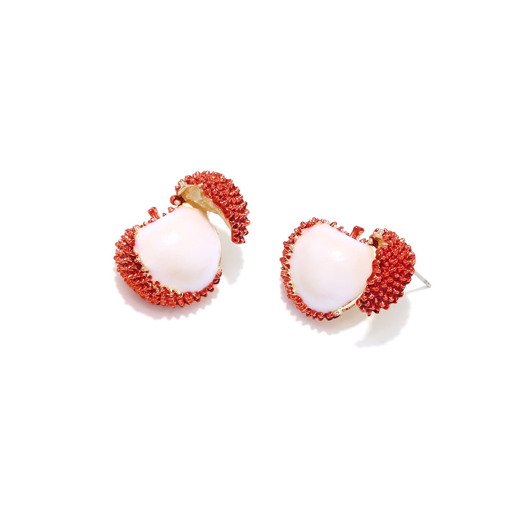 Alloy Lychee Stud Earrings